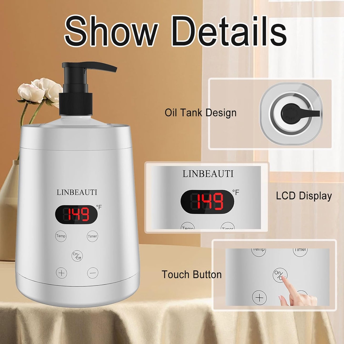 Professional Massage Oil Warmer Bottle Lotion Heater for SPA, Automatic Oil Warmer Heated Oil Lotion Cream with Two Oil Bottle Dispenser for Salon, Barber Shops, Home (Silver)