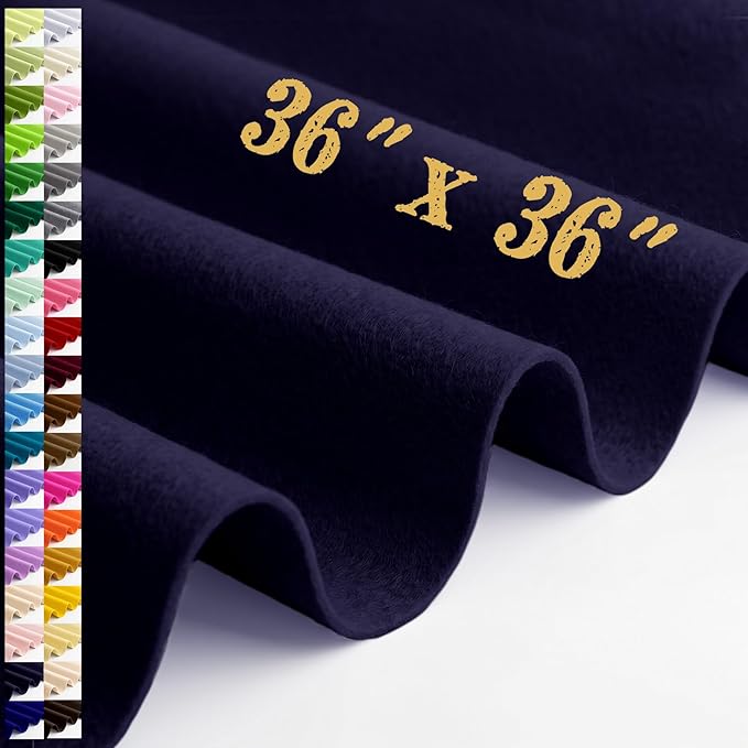 Large Felt Fabric Sheet 36 x 36 Inch, 1.6mm Thick | Soft nonwoven felt
