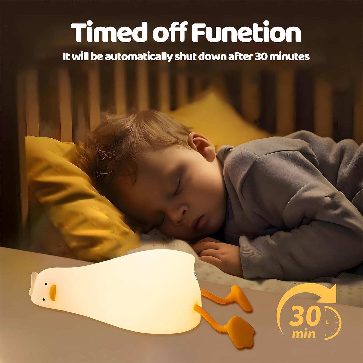 Lying Cute Duck Lamp Night Light for Kids,Cute Room Decor Silicone Duck Lamp for Baby,Night Lights for Baby Nursery,3-Colors USB Rechargeable Gift for Kids Boys and Girls Bedroom Decor