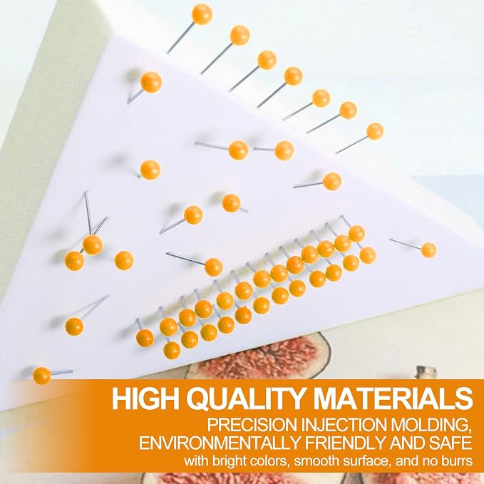 Orange Map Pins, 1/8 Inch, Round Ball Head | Map Tacks, Push Pins