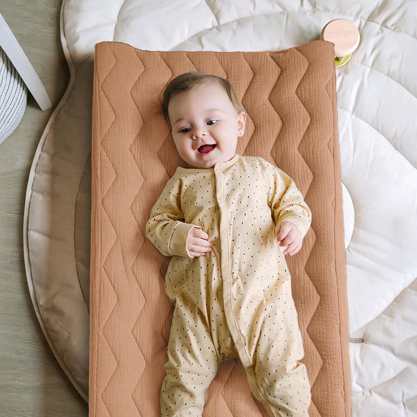 lulumoon Muslin Changing Pad Cover: Baby Cotton Quilted Changing Table Cover - Soft Changing Pad Sheets for Boys Girls