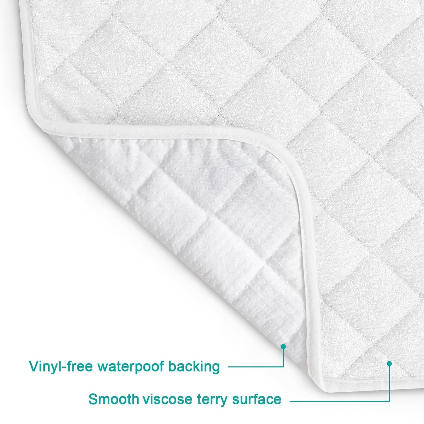 Changing Pad Liner - 5 Pack (Improved Thickness) 14" x 26" Superior Viscose Terry Surface, Waterproof & Absorbent Diaper Changing pad Liners