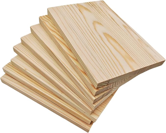 8PCS Rectangle Wood Boards Unfinished Wood Blocks