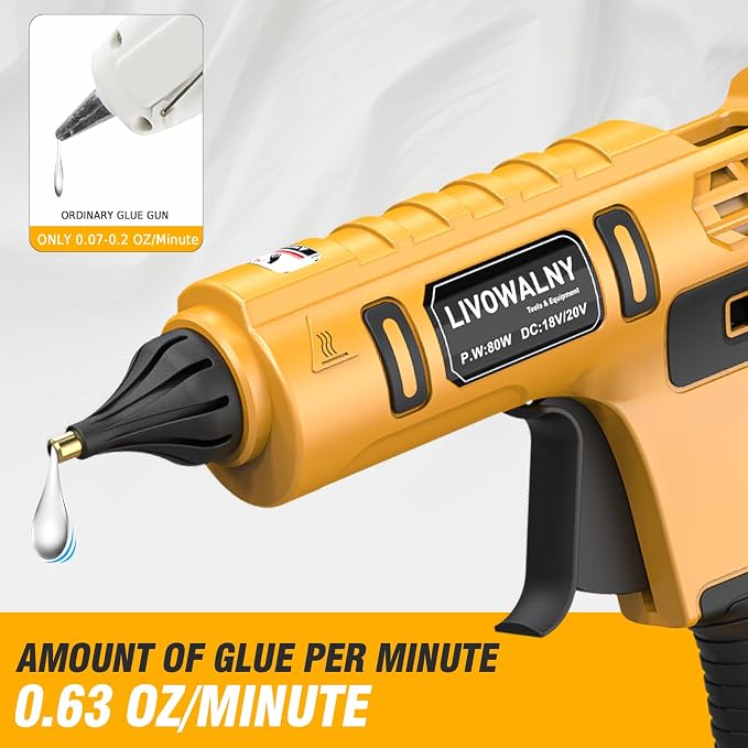 LIVOWALNY Cordless Hot Glue Gun Compatible
