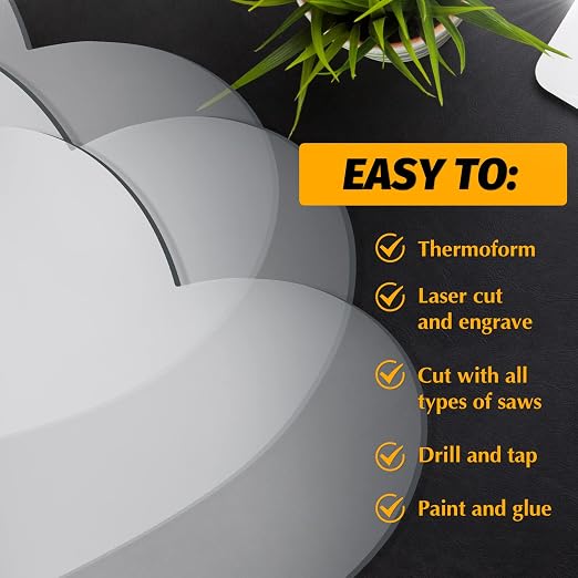 6 Pieces 2 mm Acrylic Sheet Transparent LED Film
