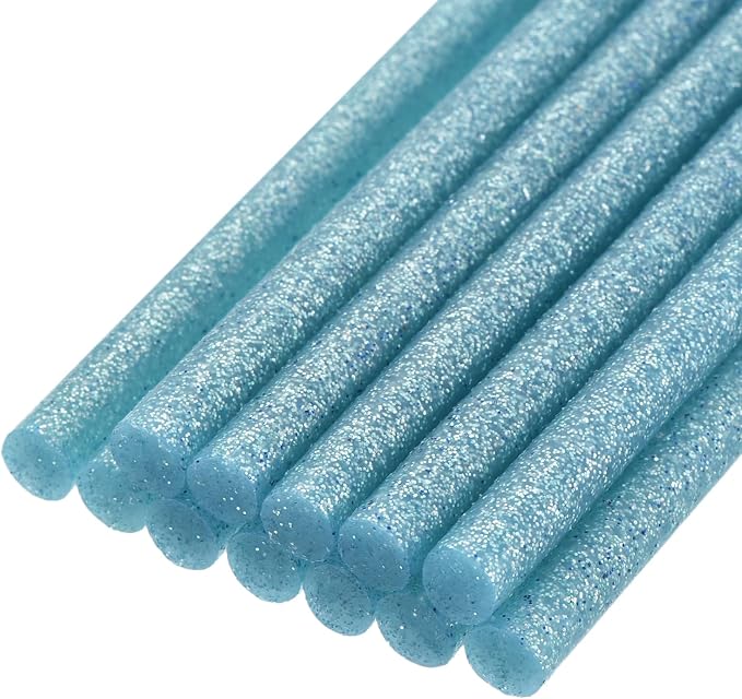 uxcell Mini Hot Glue Sticks for Glue Gun 11mm x 100mm Glitter Sky Blue 12pcs