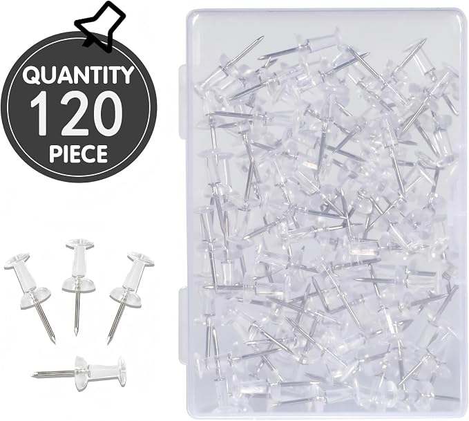 120-Pack Push Pins for Bulletin Board, Thumb Tacks
