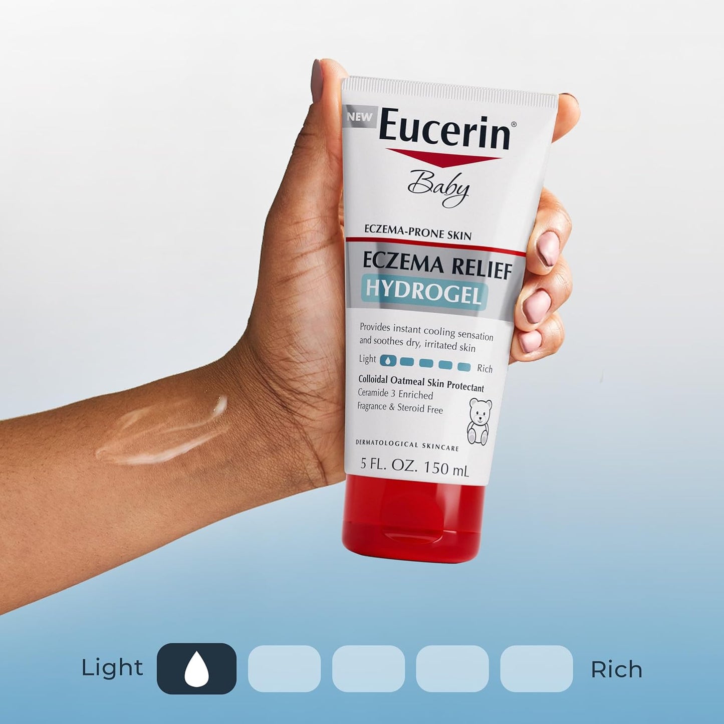 Eucerin Baby Eczema Relief Hydrogel for Dry, Itchy, Eczema-Prone Skin with Colloidal Oatmeal, Hypoallergenic, Fragrance Free and Steroid Free Body Moisturizer for Babies, 5 Fl Oz Tube