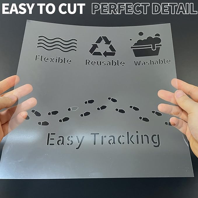 7 Mil Blank Mylar Stencil Sheet, 12 x 12 Inch Clear Plastic Sheets, Acetate