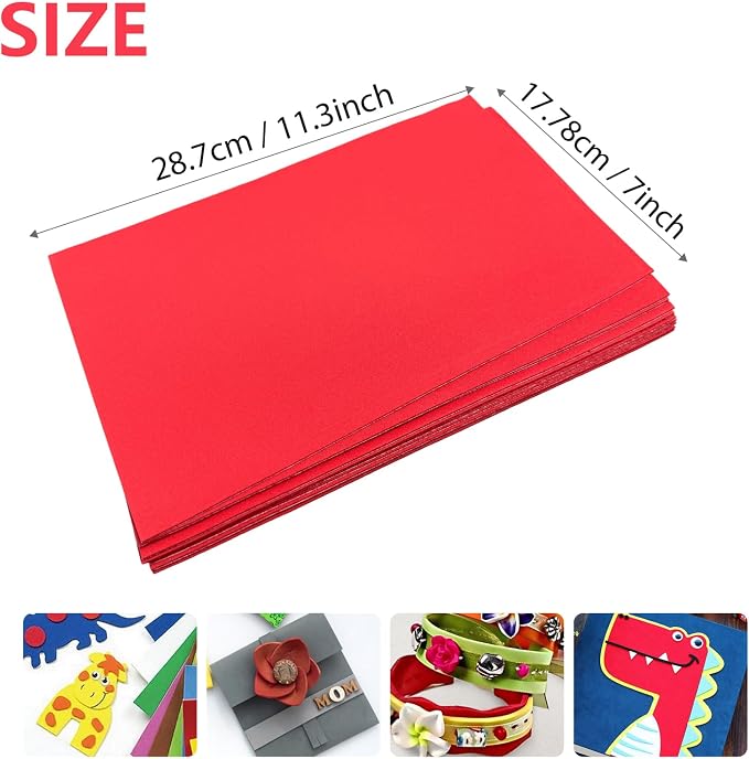 Adhesive Foam Sheets, 7x11.3 Inch Craft Eva Foam Sheets, 2mm Thick 10 Pcs