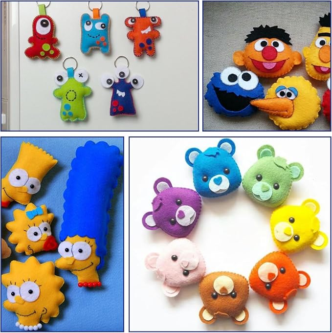 10Pcs Felt Sheets Fabric, for Halloween Christmas, for DIY and Sewing Projects