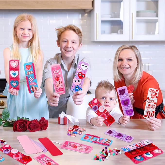 JULBEAR 36 Packs Valentine Foam DIY Bookmarks Craft Kit