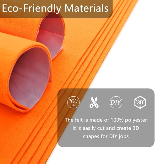 Jtnohx Self Adhesive Felt Sheets, 12 Pieces Felt Fabric