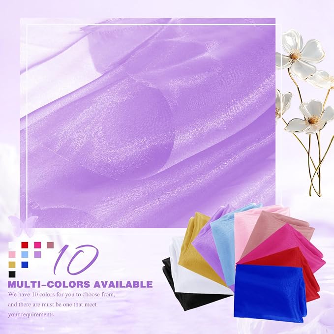 VACVELT Light Purple Sheer Organza Fabric by The Yard 60" Wide |