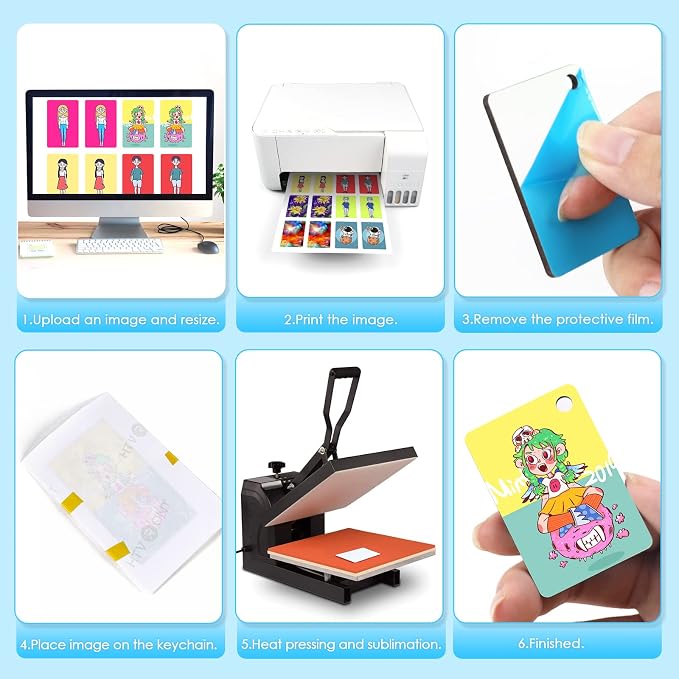 HTVRONT Sublimation Keychain Blanks
