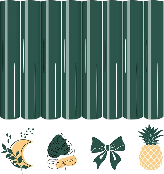 HTVSTD Boho Green HTV Heat Transfer Vinyl 8pcs 12×10in Iron on Vinyl | Dark Boho