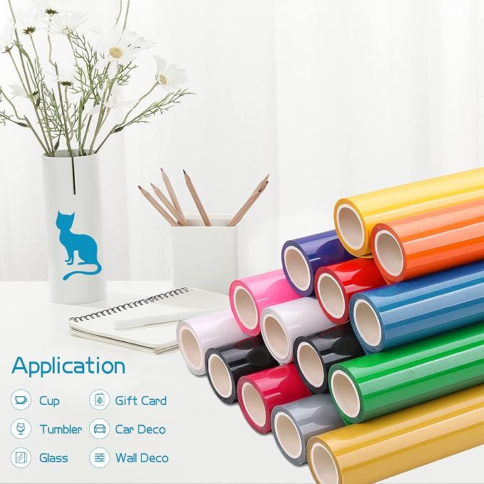 Light Blue Permanent Adhesive Vinyl Roll