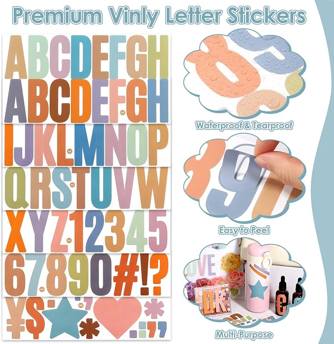 600 Pcs 36 Sheets Large Letter Stickers 2.5 Inch Self-Adhesive Letter Set