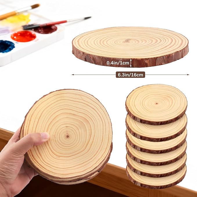 FSWCCK 6 PCS Unfinished Wood Slices