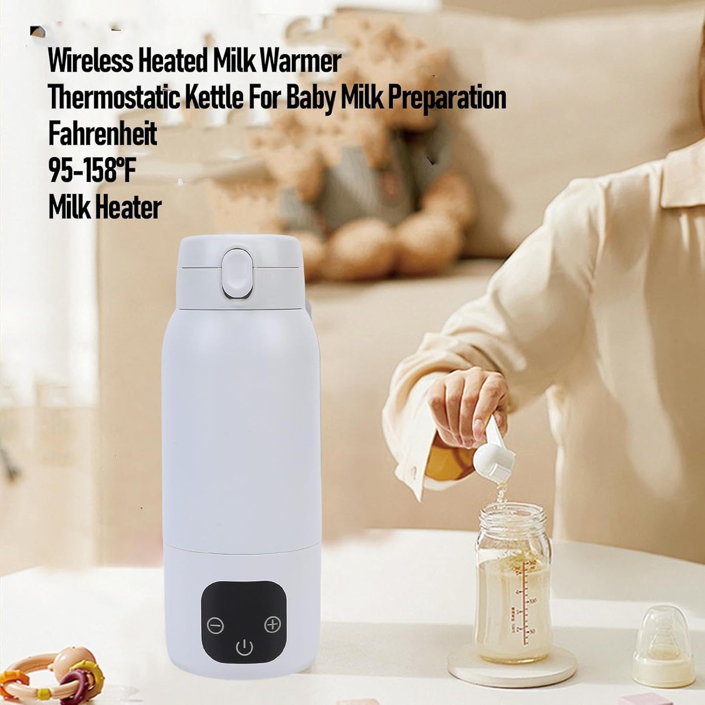 Fockety Baby Milk Warmer, 500ML Large Capacity Portable Bottle Warmer Leakage Travel Baby Milk Heater for Breastmilk and Formula