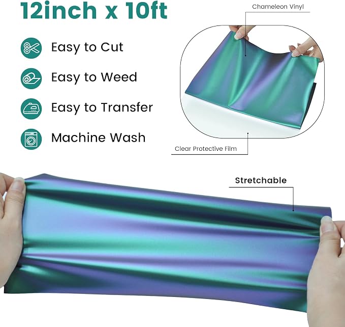 Chameleon HTV Heat Transfer Vinyl Bundle 14 Packs 12"x10" Iron On Vinyl