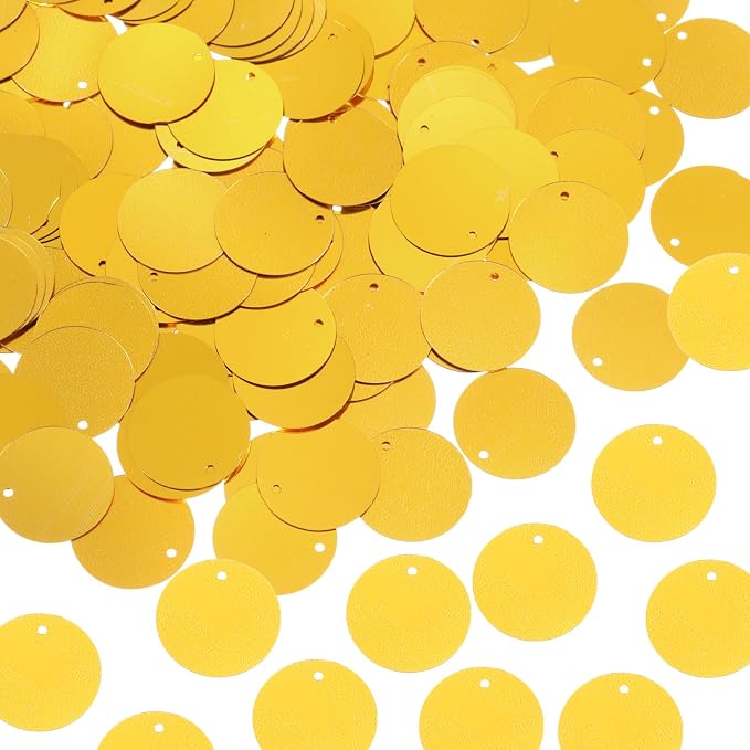 MECCANIXITY 700 Pcs Flat Round Sequins 15mm/0.6 Inch Loose Paillettes Craft