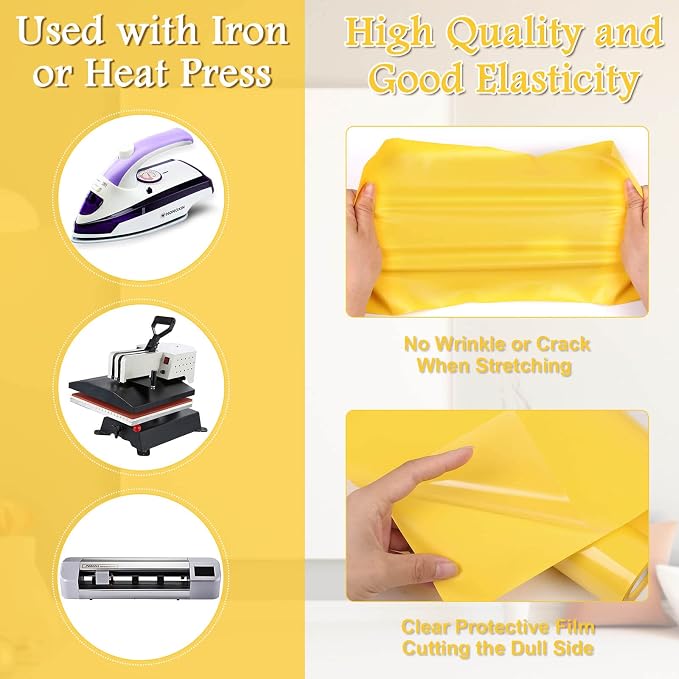 Flasoo Heat Transfer Vinyl Rolls, Compatible