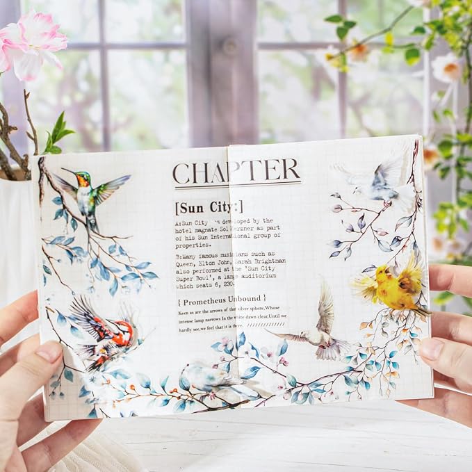 120-Piece Clear Bird & Floral Branch Sticker