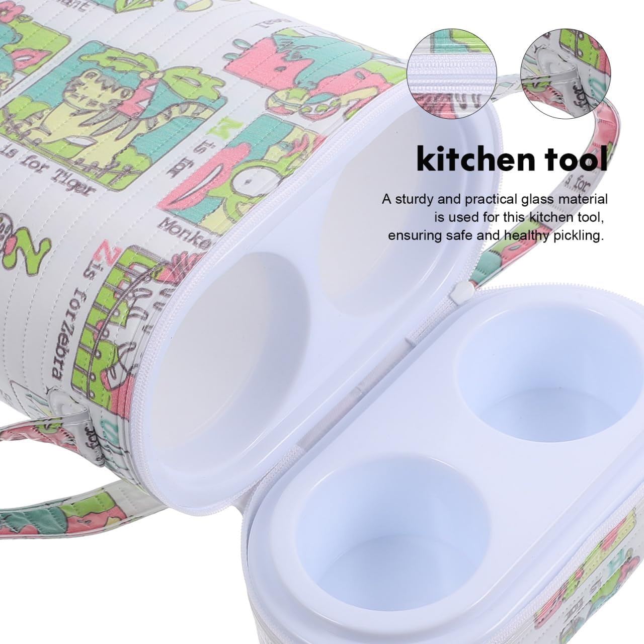 Portable Dual Compartment Insulated Water Warmer & Cooler Bag for Breastmilk, Travel Bottle Warmer with Cute Bear Design, 9.05 X 7.08 X 3.74 Inches, Pvc Material (random color)