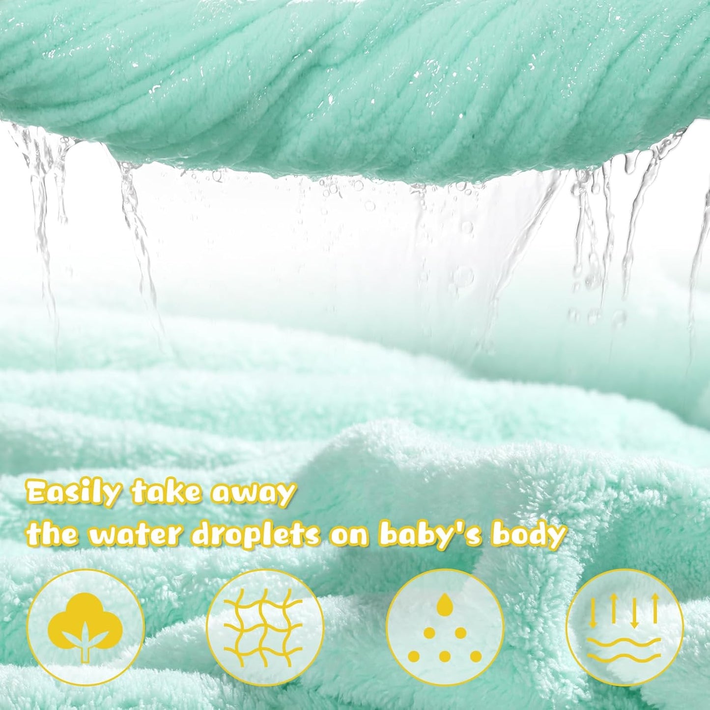 Baby Towels with Hood,2-Pack Baby Towels with Hood for Toddlers 1-3 0-5 Years, Super Soft Thick Absorbent Premium Coral Fleece Bath Towels Kids 50"x32",Green Frog & White Sheep Set