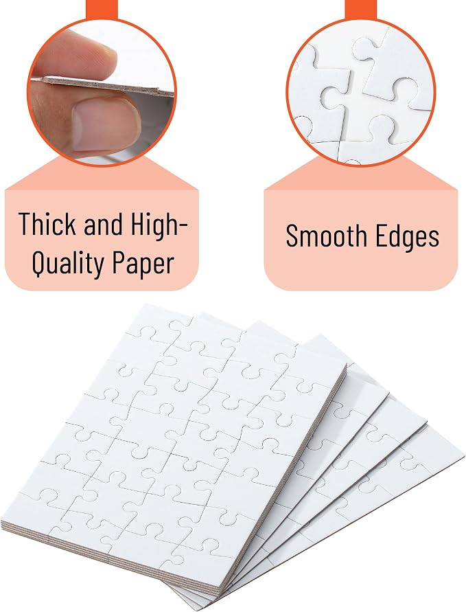 Mr. Pen- Blank Puzzle, 10 Pack, 28 Pieces/Pack, 5.5" x 8.1" | Blank Puzzles to