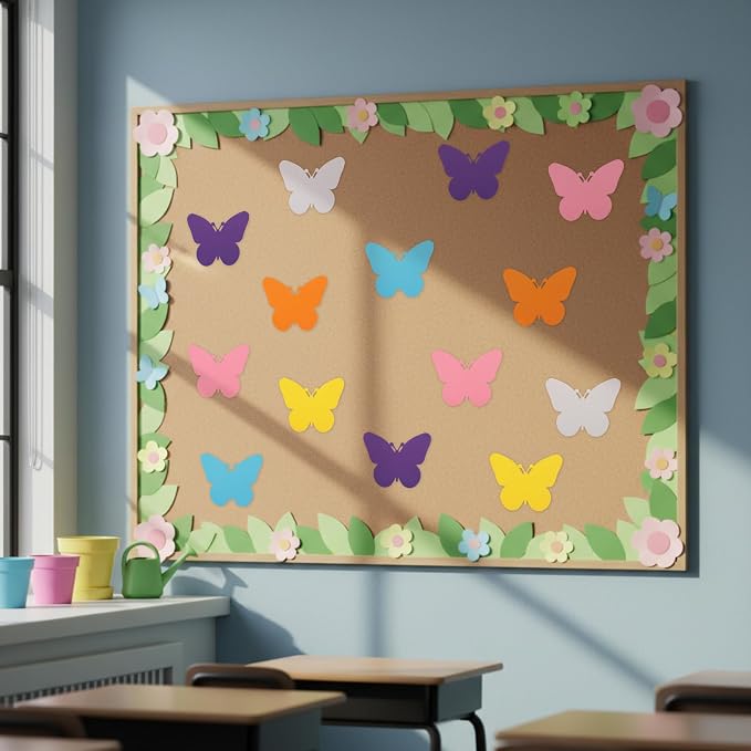 Ireer 48 Pcs Large Foam Butterfly Cutouts 6 Inch Colorful Spring Bulletin Board
