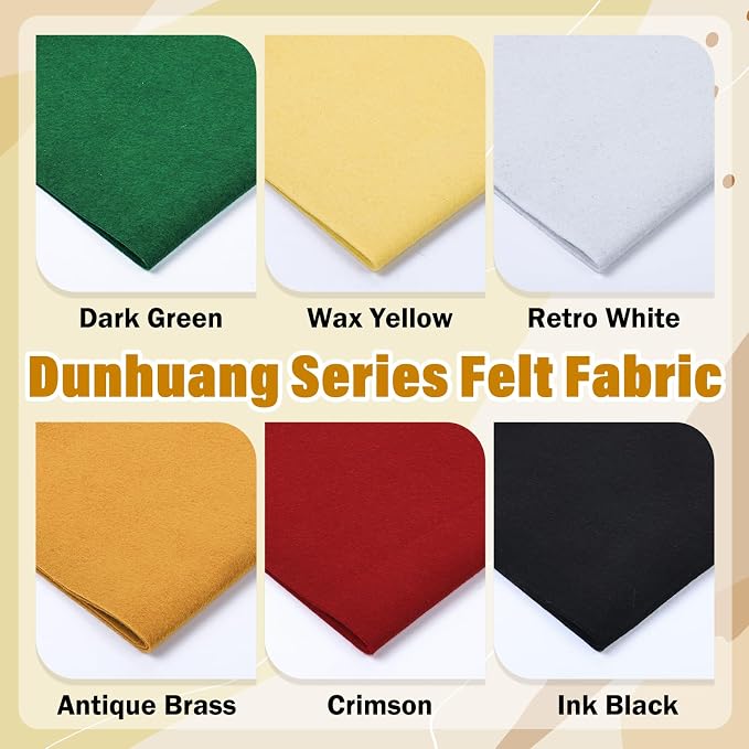 XSEINO 6 Rolls 12"x35" Large Felt Sheets, 1.4mm Thick Nonwoven Fabric