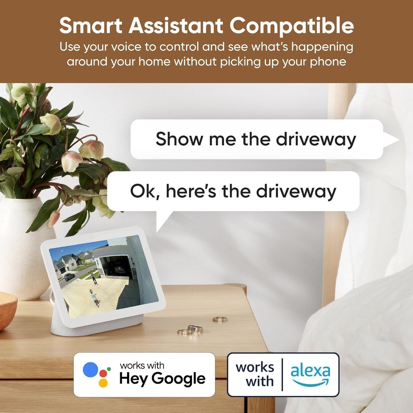 Cam V3 Smart Home Security Camera, Indoor/Outdoor Use, IP65-Rated 1080p Plug-in, Color Night Vision, Motion Detection, Two Way Audio, Works with Alexa, Google Assistant, Cam V3+32GB Micro SD Card