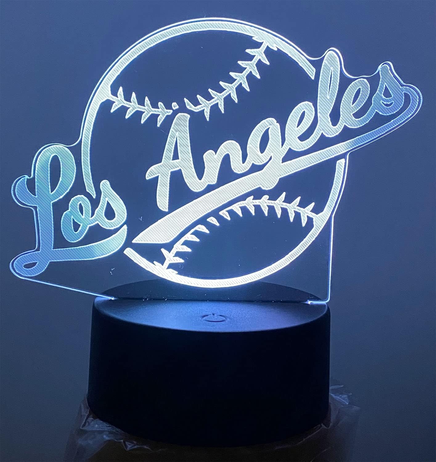 CLORURBANLIVE 3D Baseball Los Angeles Night Light 3D Illusion Lamp with Remote Control 16 Color Options Sports Decor Lighting for Fans (Los Angeles Multicoloured)