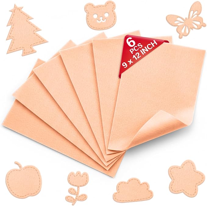 Cream Blush Soft Felt Sheets for Crafts, 1.6mm Thick, Kids' Crafts, DIY Projects