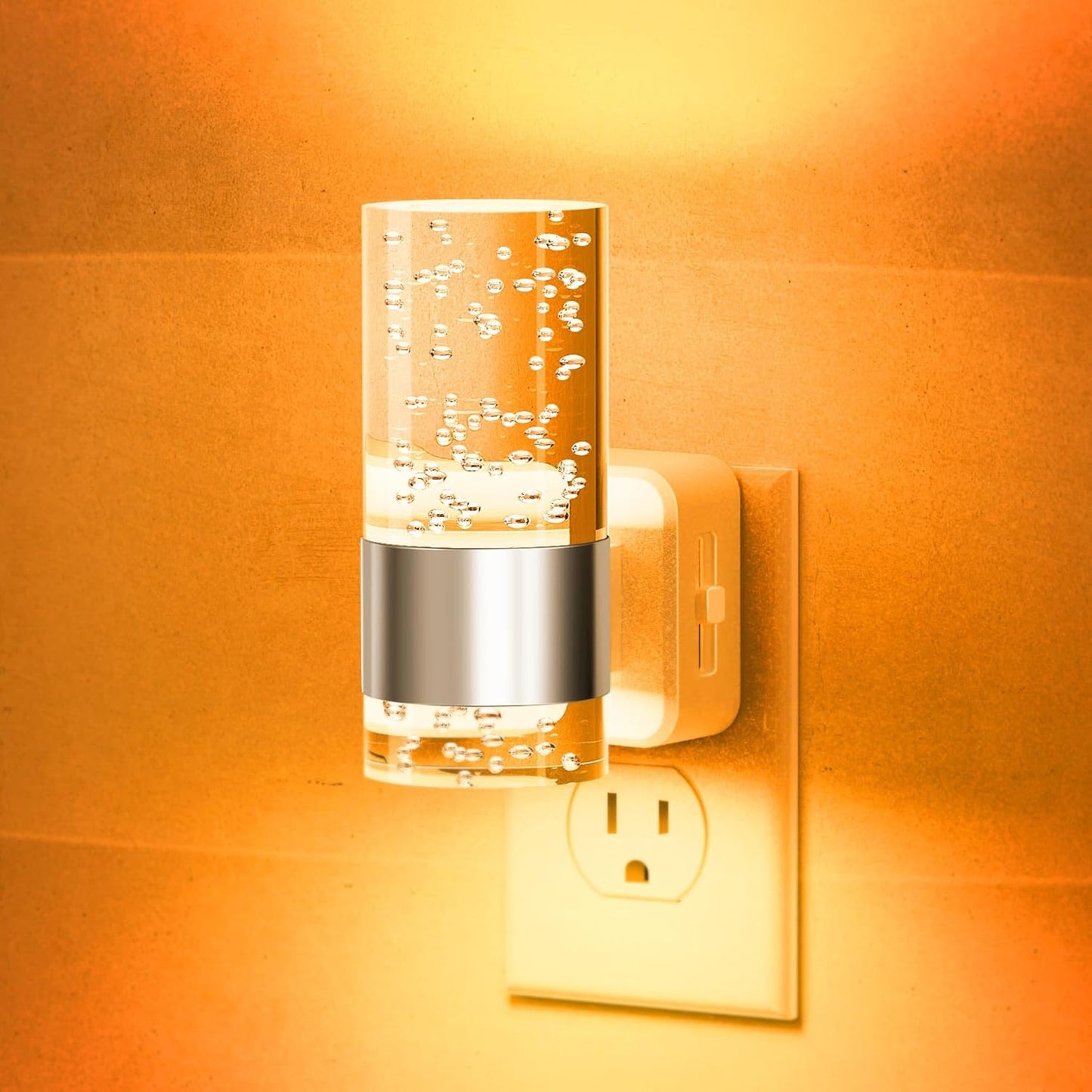 JandCase Night Light, Automatic Night Lights Plug into Wall, Dimmable LED Night Light with Adjustable Brightness, Night Lights Plug in with Auto Light Sensor, Amber for Bathroom Hallway Decor