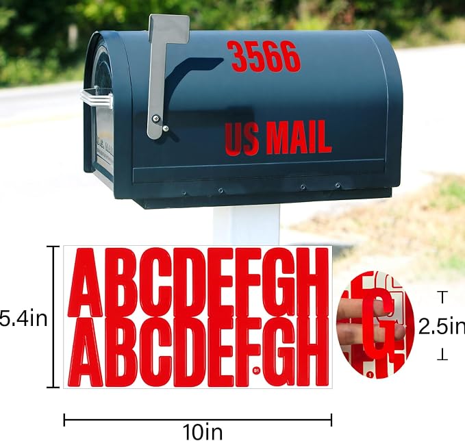 Letter Stickers, Mailbox Numbers, 2.5 Inch Waterproof Vinyl Alphabet | 2 1/2