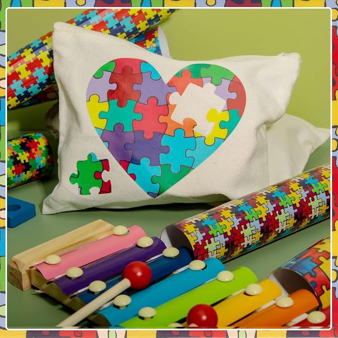 Tintnut Puzzle Heat Transfer Vinyl, 10 Sheets 10"x12" Iron on Vinyl | Rainbow