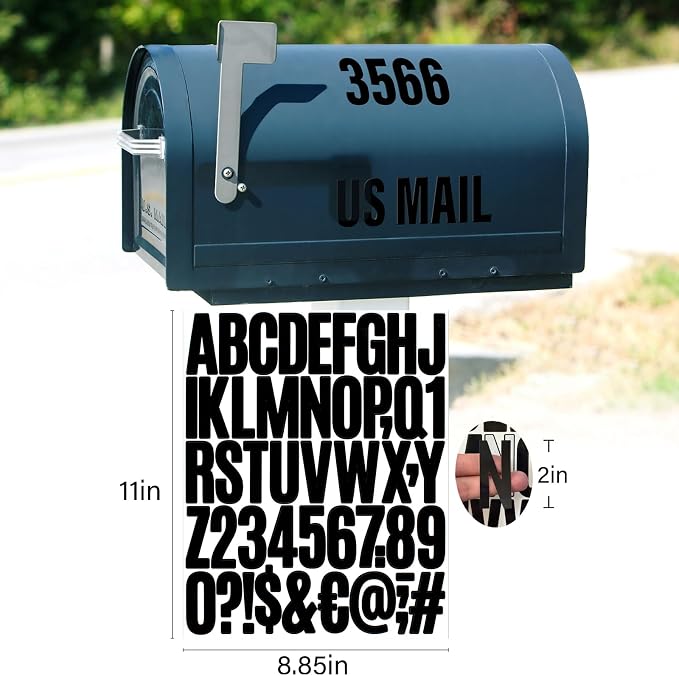 Letter Stickers, Mailbox Numbers, 2 Inch Waterproof Vinyl Alphabet | 2 Inch