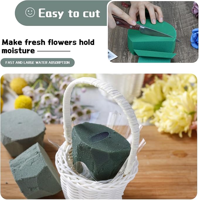 SupKing 8 Pcs Floral Foam Blocks 3.15" Round Green Wet Dry Flower Foam Florist