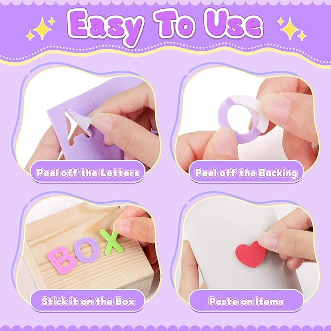 1328 PCS Foam Letter Stickers, Foam Alphabet Number Shape Stickers, Self