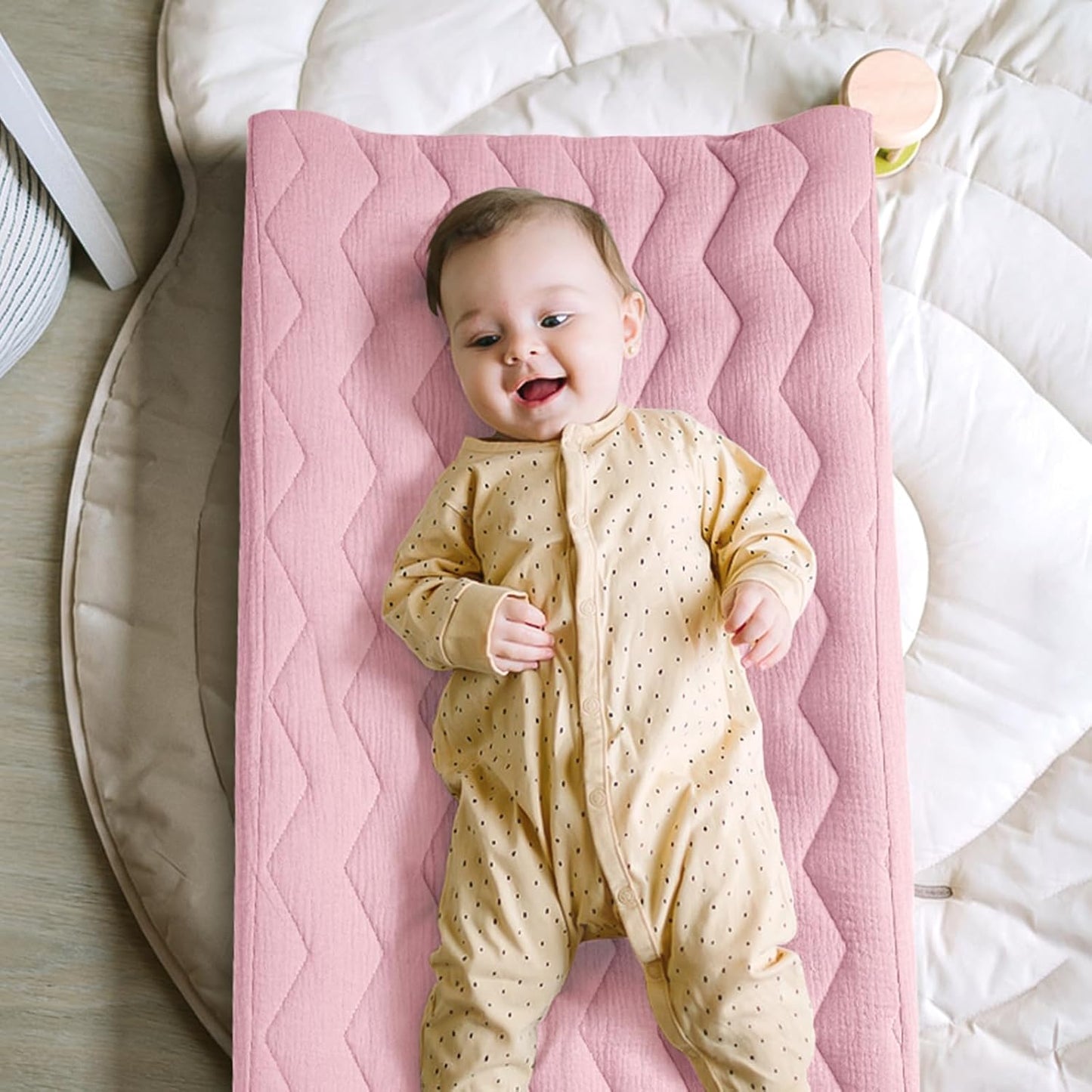 lulumoon Muslin Changing Pad Cover: Baby Cotton Quilted Changing Table Cover - Soft Changing Pad Sheets for Boys Girls