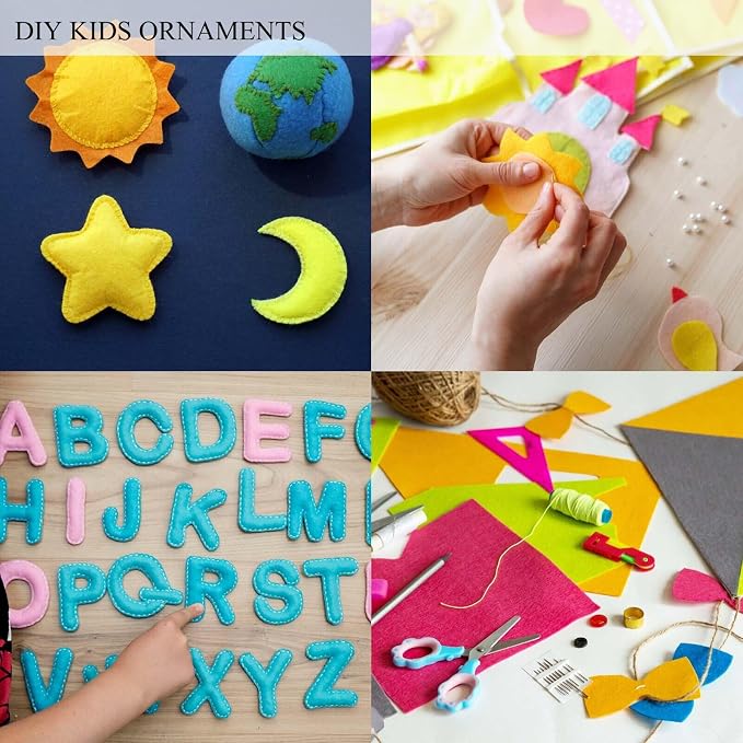 45Pcs Vibrant Felt Sheets for Sewing School Projects Party Craft Decoration |