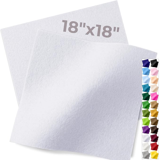 IONTACH 18" X 18" Soft Felt Sheets 1.6mm Thick | Acrylic Felt Fabric Sheets