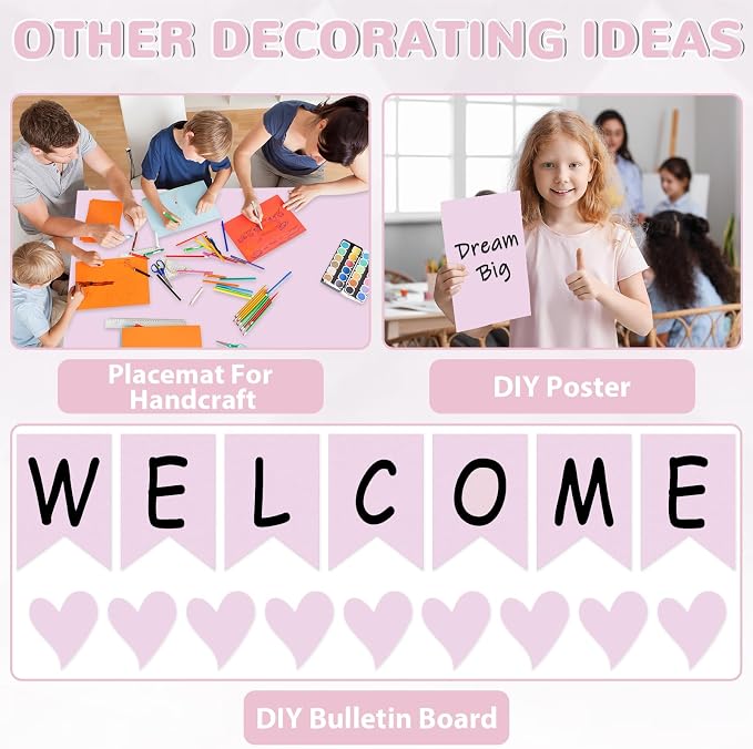 Qyeahkj Lavender Bulletin Board Paper Roll Light Purple Bulletin Board