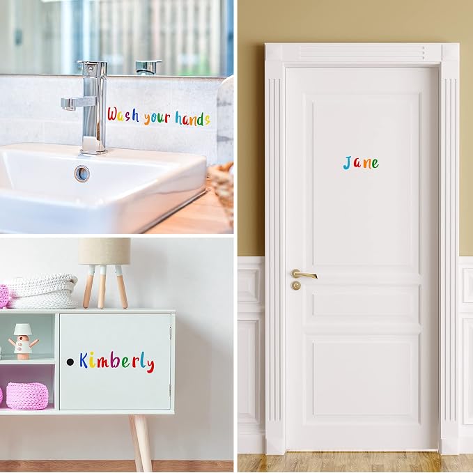 Outus 576 Pcs 8 Sheets Letters Stickers Vinyl Alphabet Number Decals Back to