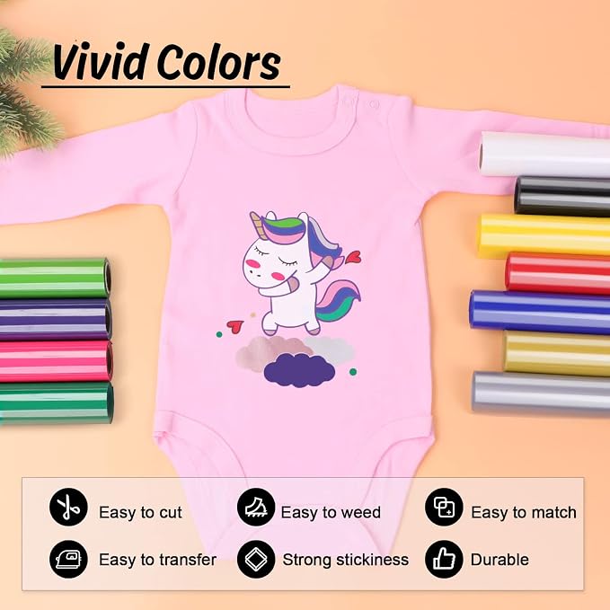 HTVRONT HTV Vinyl Rolls Heat Transfer Vinyl