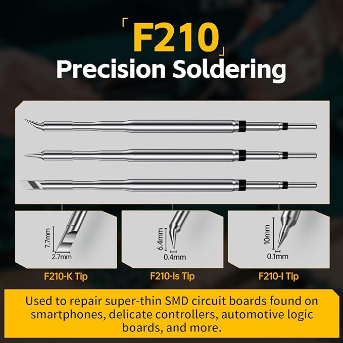 FNIRSI DWS-200 200W 210 Precision Digital Soldering Station Kit with 3 F210 Soldering Iron Tips and 2 Helping Hands, Temp Value & Curve Mode, 3 Temperature Storage, Full-Color Display