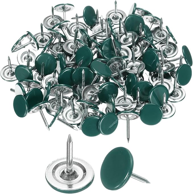 uxcell 150Pcs Upholstery Tacks, 11mmx13mm Flat Head Thumb Tack Decorative